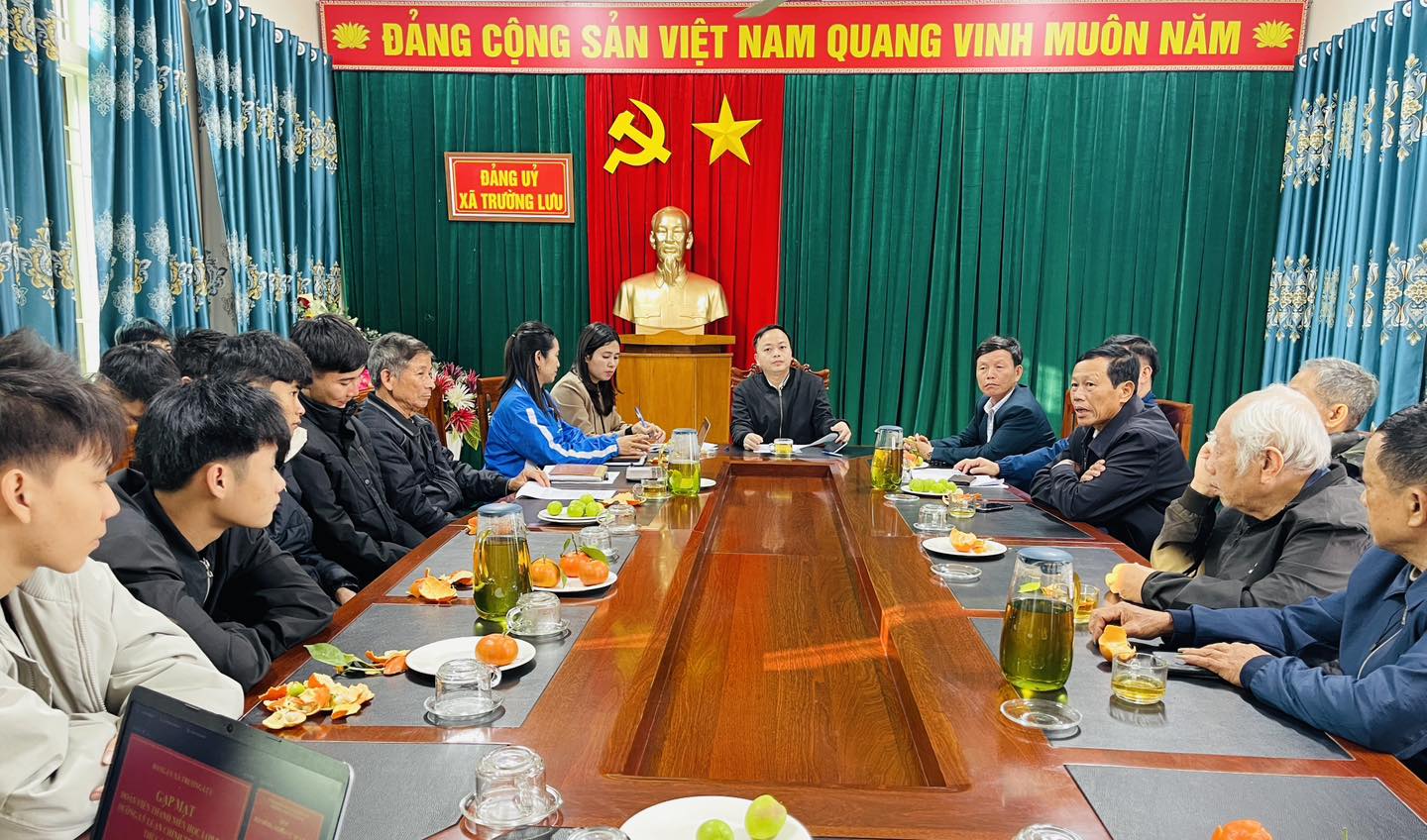 Đảng ủy xã Trường Lưu gặp mặt thanh niên chuẩn bị nhập ngũ tham gia lớp nhận thức về Đảng năm 2026