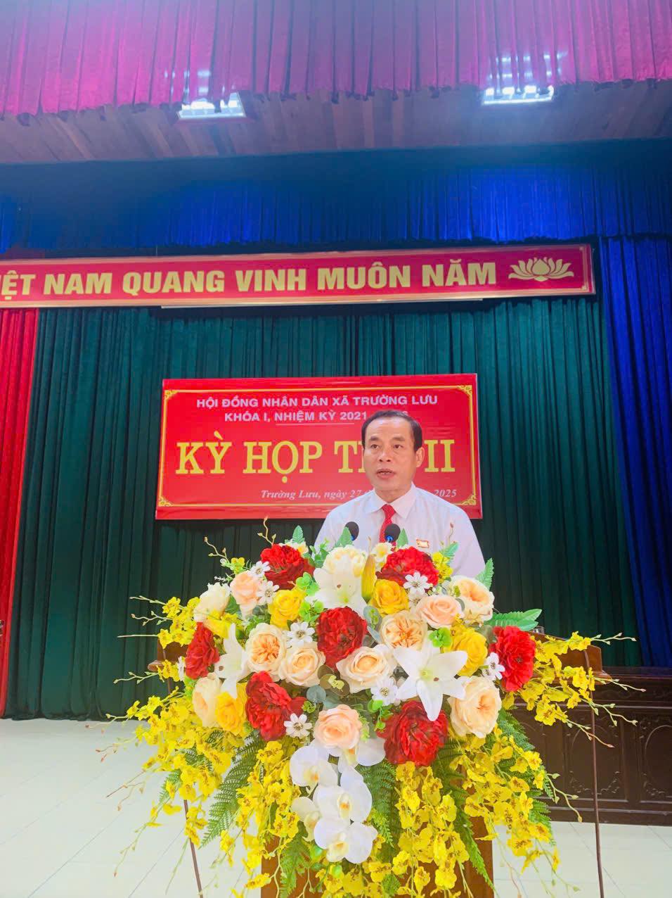 Hội đồng nhân dân xã Trường Lưu tổ chức thành công kỳ họp thứ II, HĐND xã khóa I, nhiệm kỳ 2021 - 2026