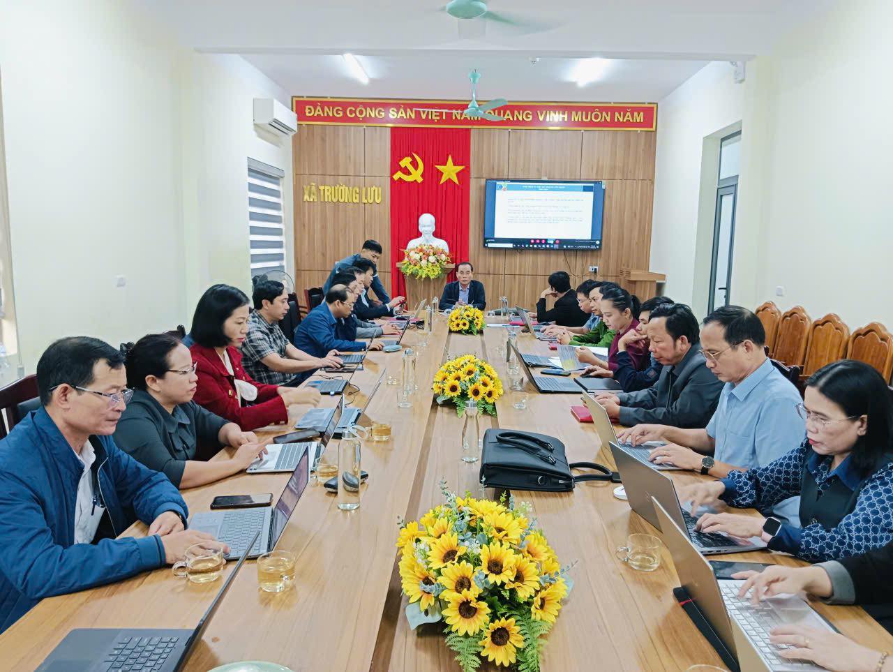 Đảng ủy xã Trường Lưu kết nối đường truyền hội nghị trực tuyến công tác khoa giáo toàn quốc năm 2025