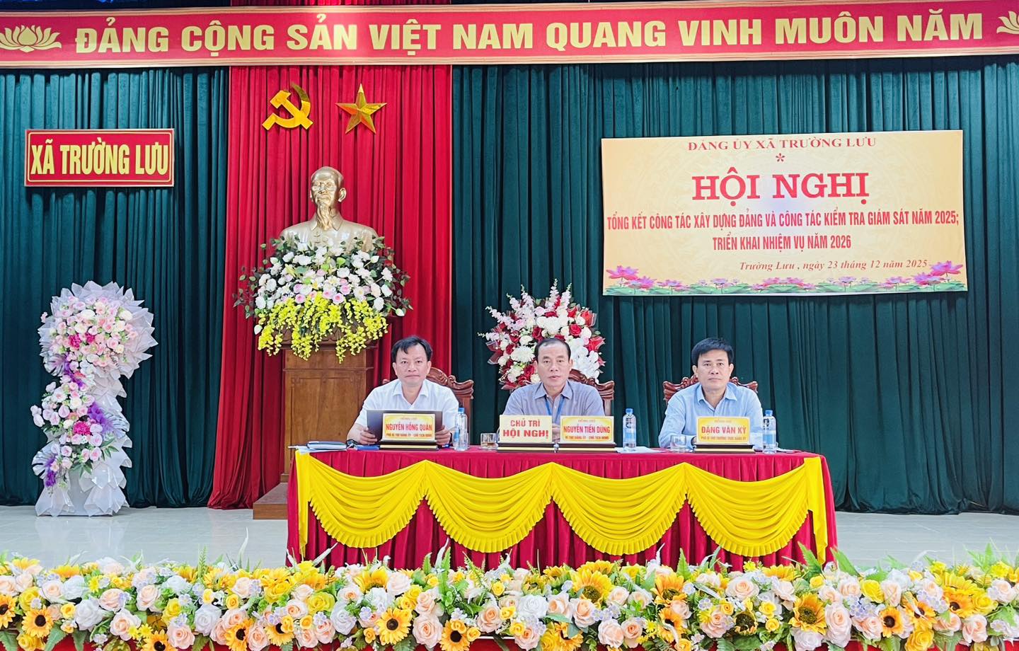 Đảng ủy xã Trường Lưu tổ chức hội nghị tổng kết công tác xây dựng Đảng, kiểm tra, giám sát năm 2025; triển khai nhiệm vụ năm 2026