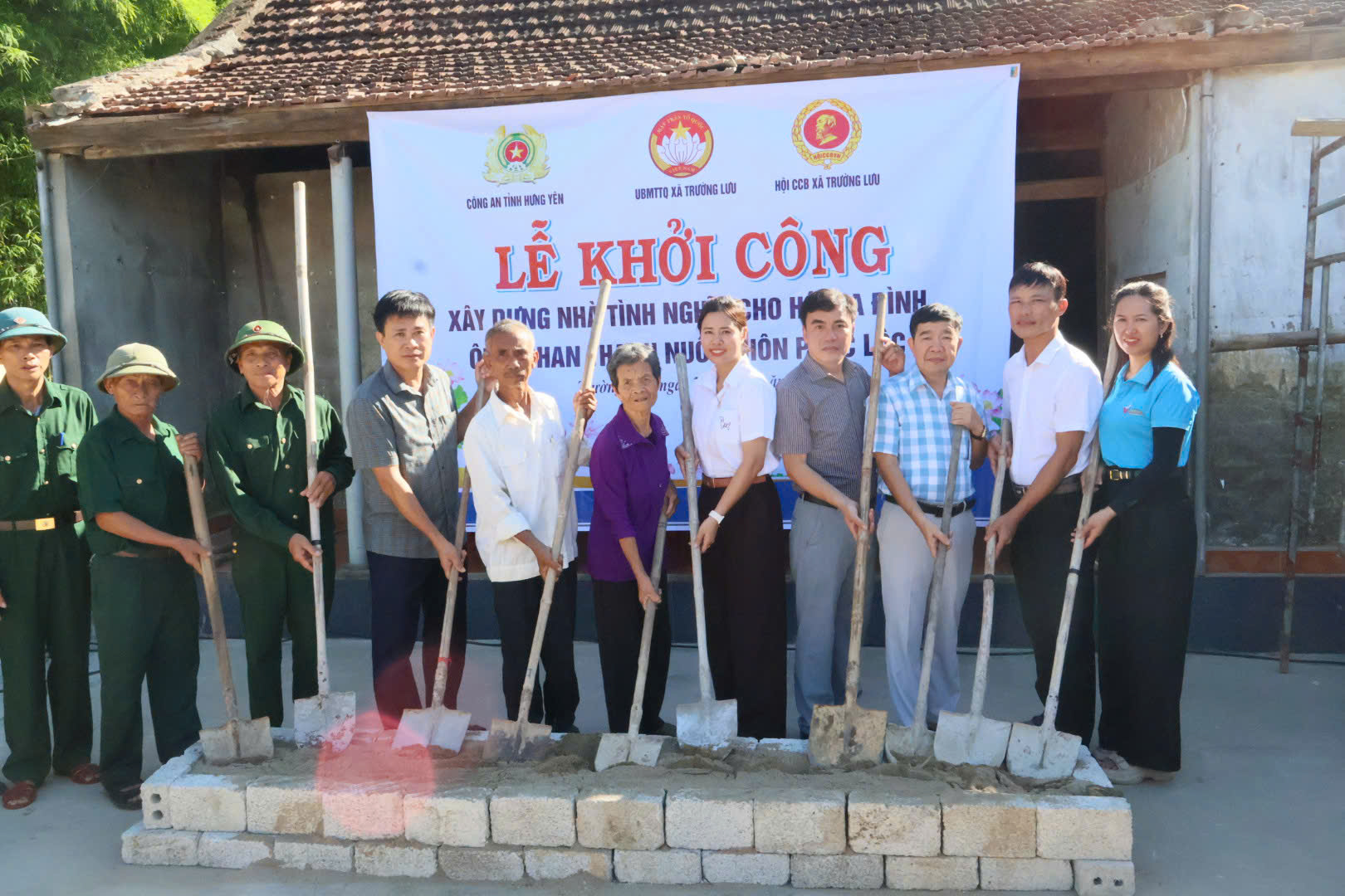 Hội Cựu chiến binh xã Trường Lưu tổ chức lễ khởi công xây dựng nhà tình nghĩa tại thôn Phúc Lộc