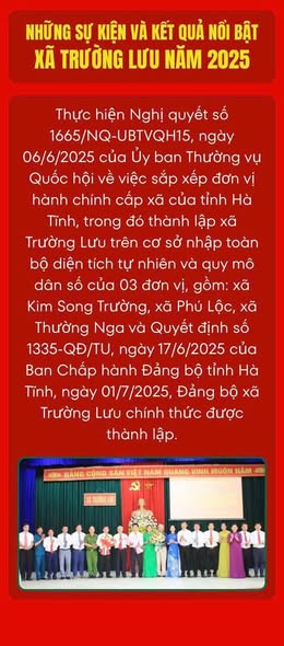 Những sự kiện và kết quả nổi bật của xã Trường Lưu năm 2025