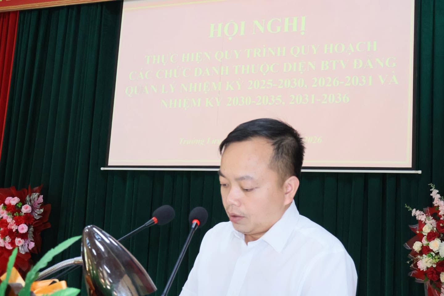 Đảng ủy xã Trường Lưu tổ chức Hội nghị thực hiện quy trình quy hoạch cán bộ.
