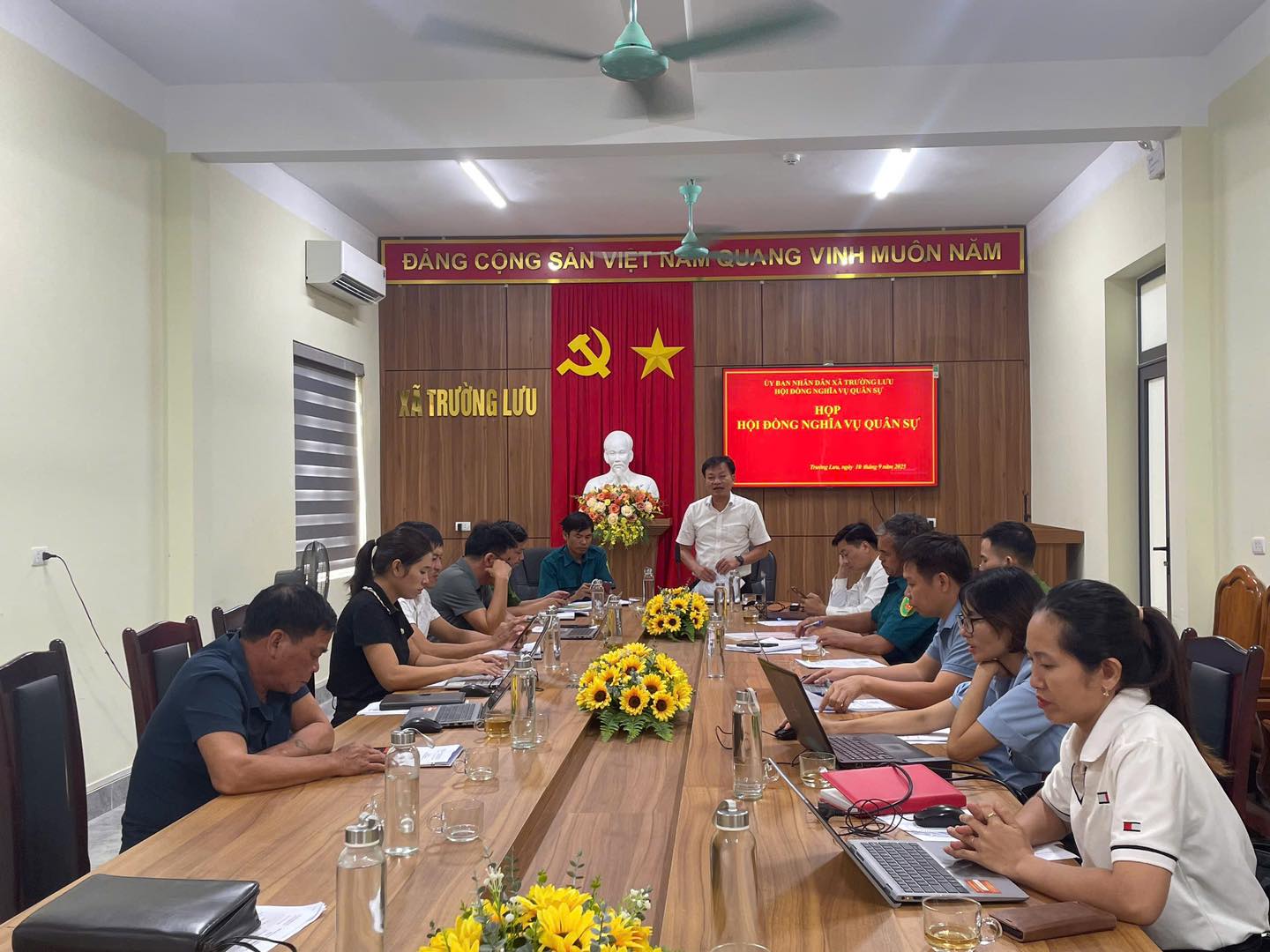 xã Trường Lưu tổ chức họp Hội đồng nghĩa vụ quân sự