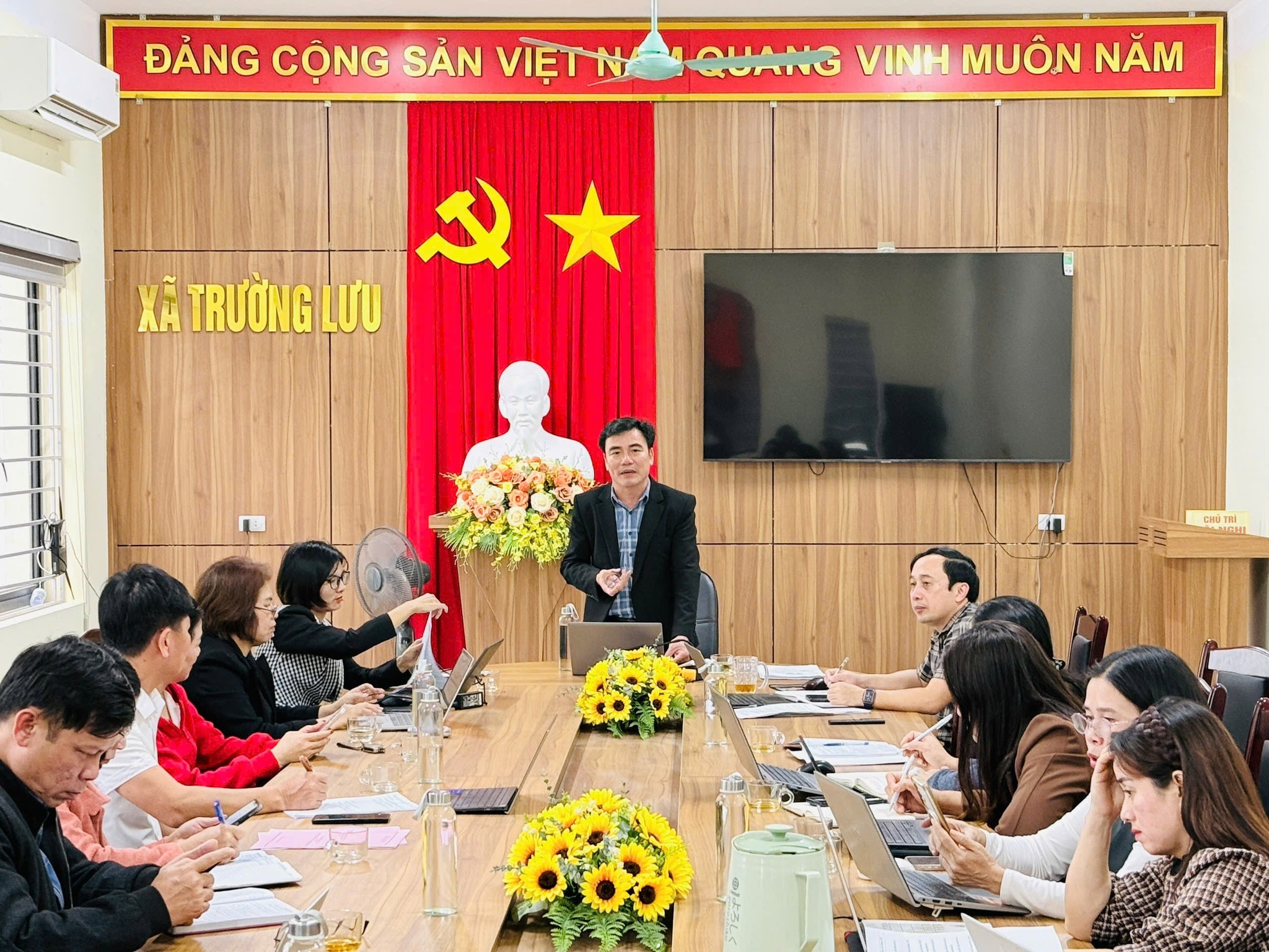 xã Trường Lưu tổ chức họp triển khai nhiệm vụ trọng tâm tháng 12 ngành giáo dục