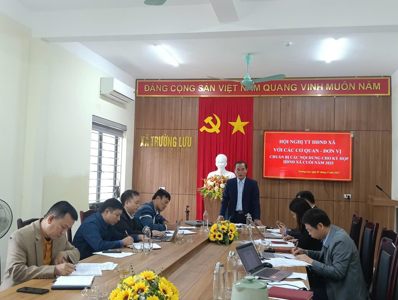 Thường trực HĐND xã làm việc với các cơ quan, đơn vị thống nhất nội dung chuẩn bị kỳ họp thứ 3 HĐND xã khoá I, nhiệm kỳ 2021 - 2026