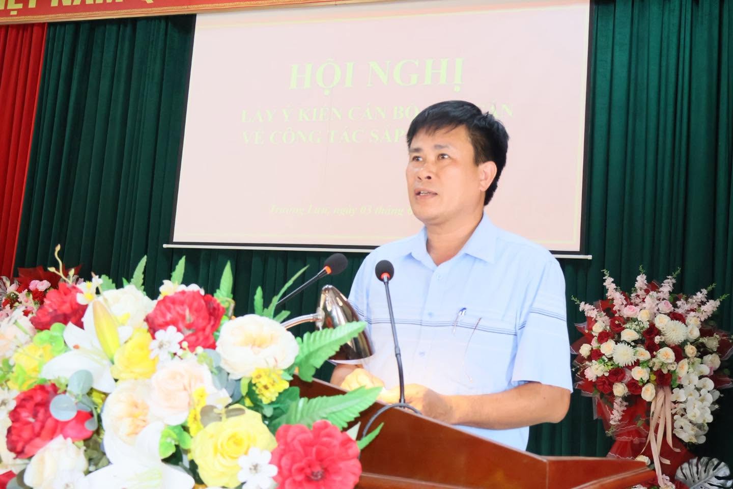 xã Trường Lưu tổ chức Hội nghị cán bộ cốt cán về phương án sắp xếp thôn trên địa bàn xã.
