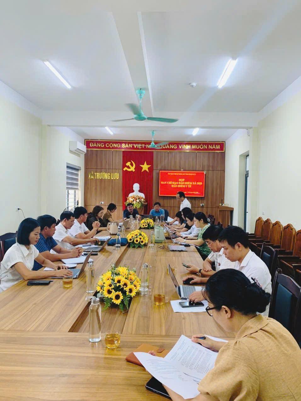 UBND xã Trường Lưu tổ chức họp ban chỉ đạo Bảo hiểm xã hội, bảo hiểm Y tế