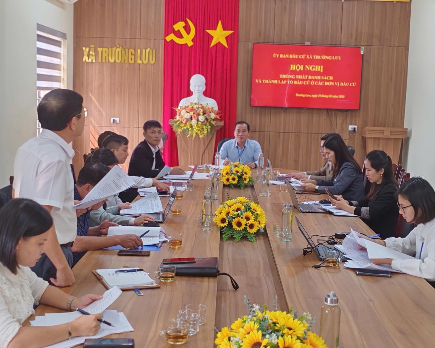 xã Trường Lưu tổ chức hội nghị triển khai một số nội dung quan trọng về công tác bầu cử