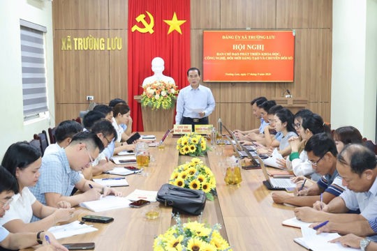 Đảng ủy xã Trường Lưu họp Ban Chỉ đạo phát triển khoa học, công nghệ, đổi mới sáng tạo và chuyển đổi số