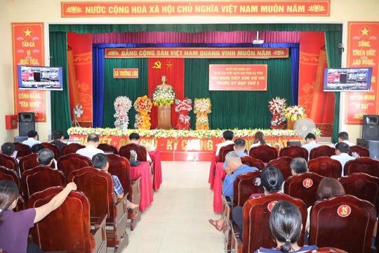 Xã Trường Lưu tham dự Hội nghị tiếp xúc cử tri trực tuyến trước Kỳ họp thứ hai, Quốc hội khóa XVI 