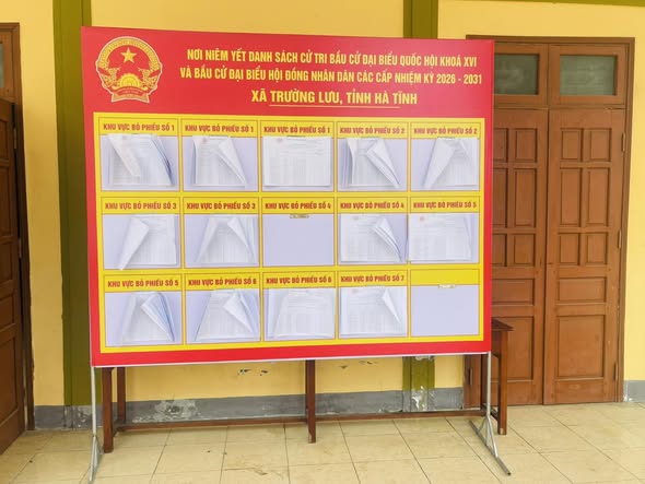 xã Trường Lưu niêm yết danh sách cử tri phục vụ bầu cử đại biểu Quốc Hội khóa XVI và đại biểu HĐND các cấp, nhiệm kỳ 2026 – 2031