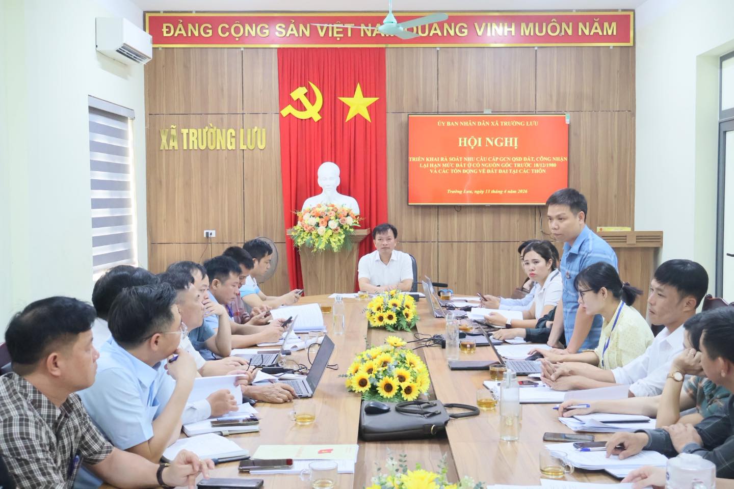 xã Trường Lưu tổ chức hội nghị về công tác đất đai trên địa bàn 