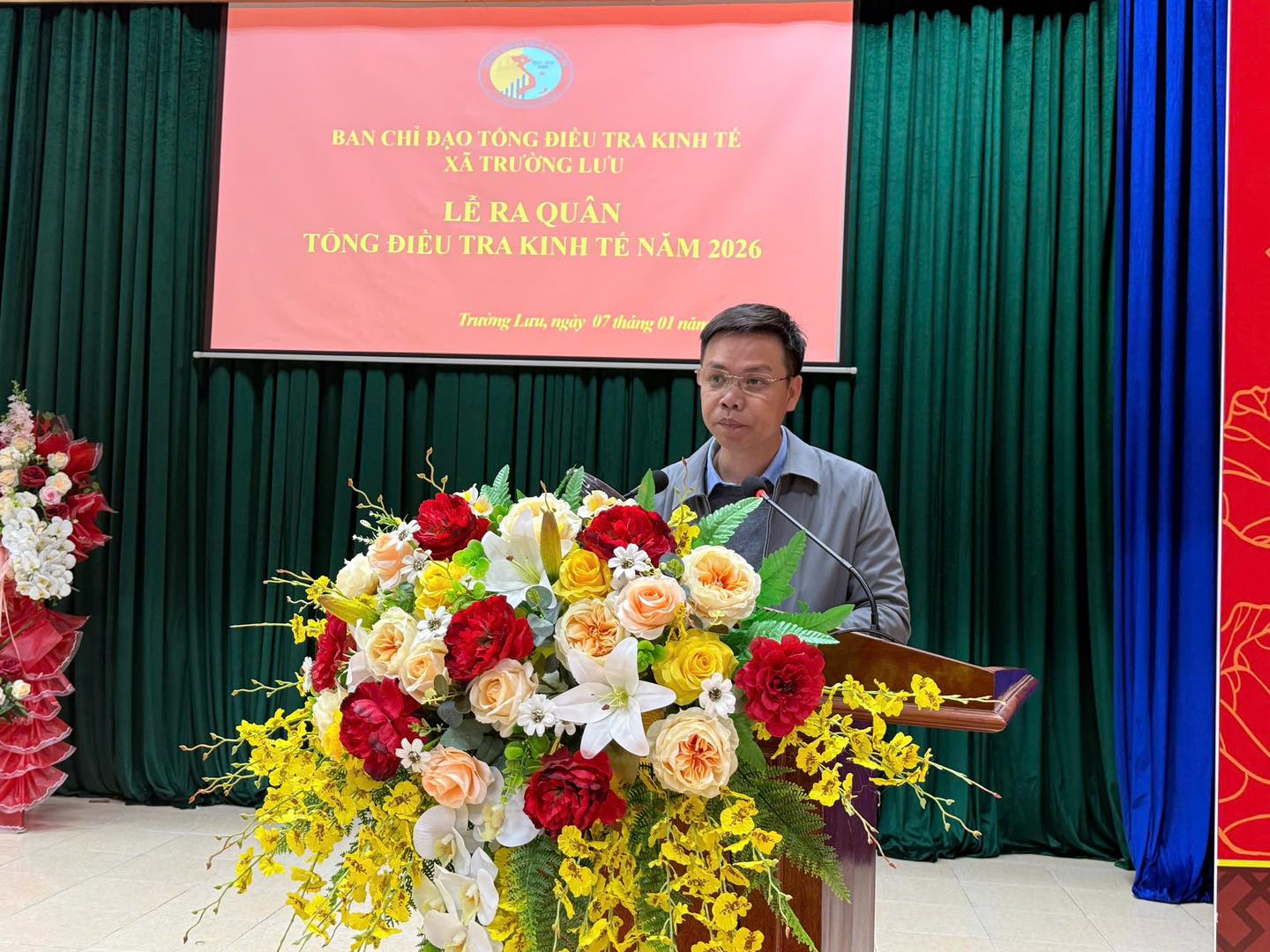 xã Trường Lưu tổ chức lễ ra quân tổng điều tra kinh tế năm 2026 