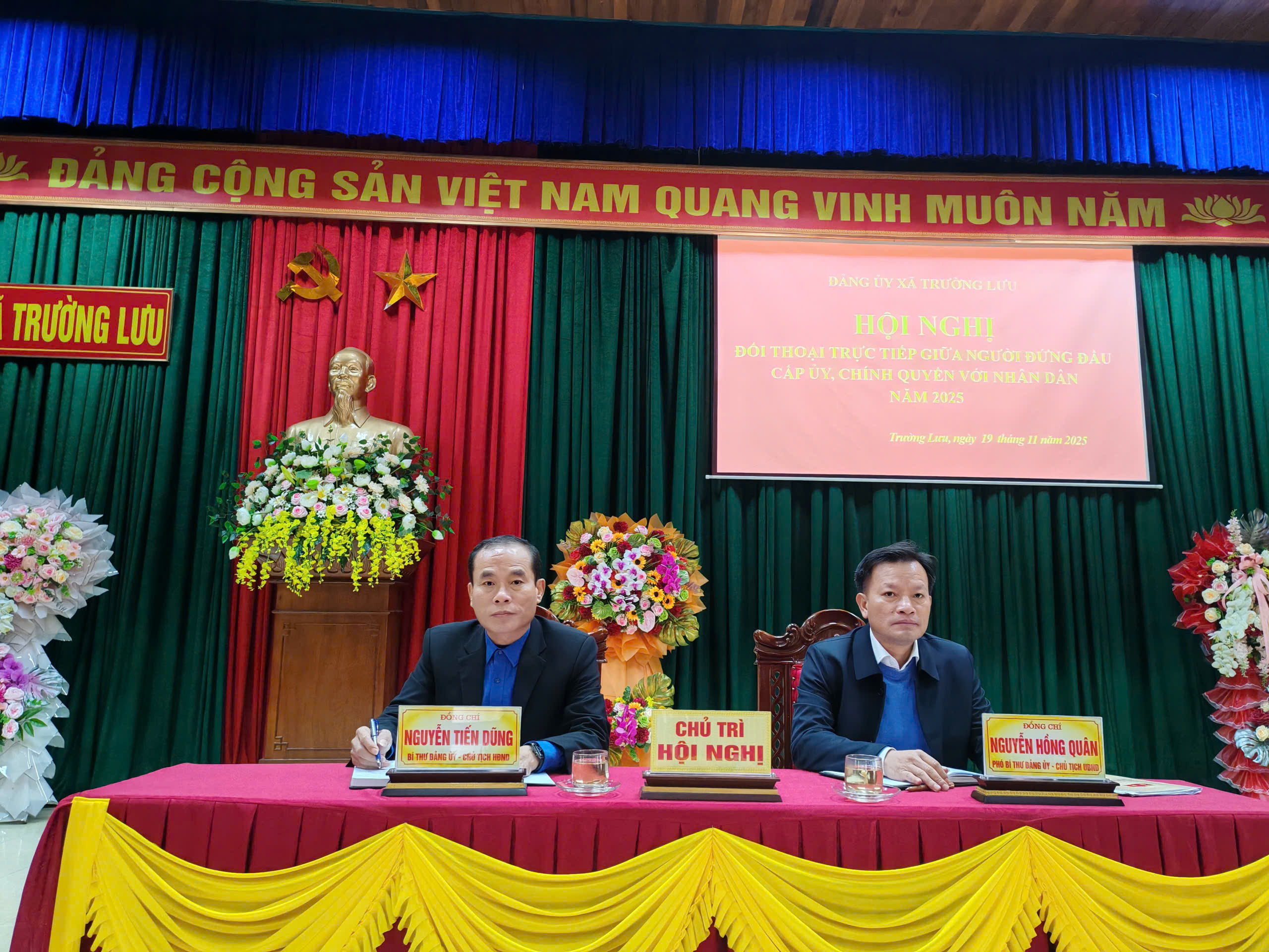 xã Trường Lưu tổ chức hội nghị đối thoại trực tiếp giữa người đứng đầu cấp ủy, chính quyền với nhân dân