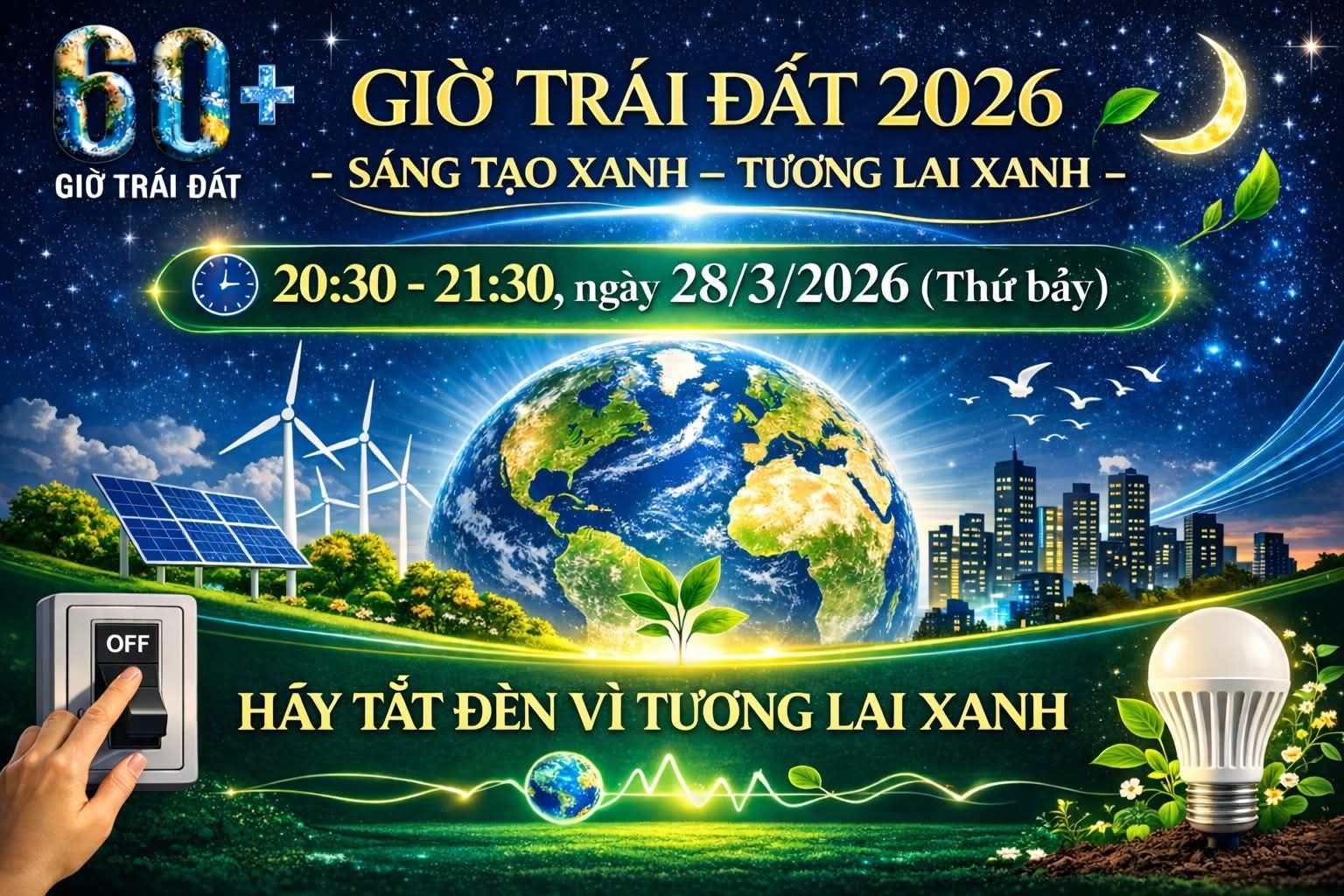 Hưởng ứng giờ trái đất năm 2026 - Tắt đèn hôm nay, thắp sáng ngày mai