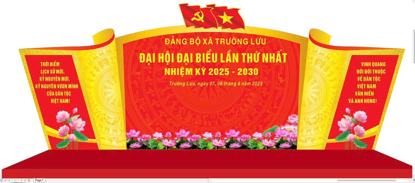 Thông báo chương trình Đại hội Đại biểu Đảng bộ xã Trường Lưu lần thứ I, nhiệm kỳ 2025 - 2030 